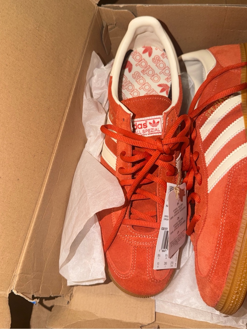 adidas Originals Handball Spezial - Mens 10 New Gum/Red/White/Orange) IG6191